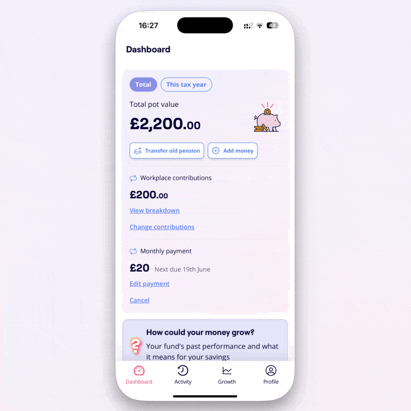 GIF showing the process of adding a beneficiary to a Penfold account
