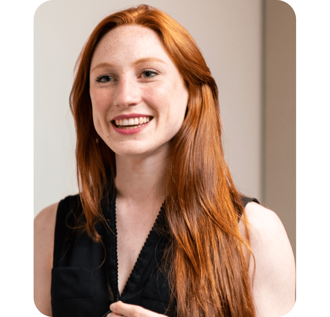 A photo of a woman smiling