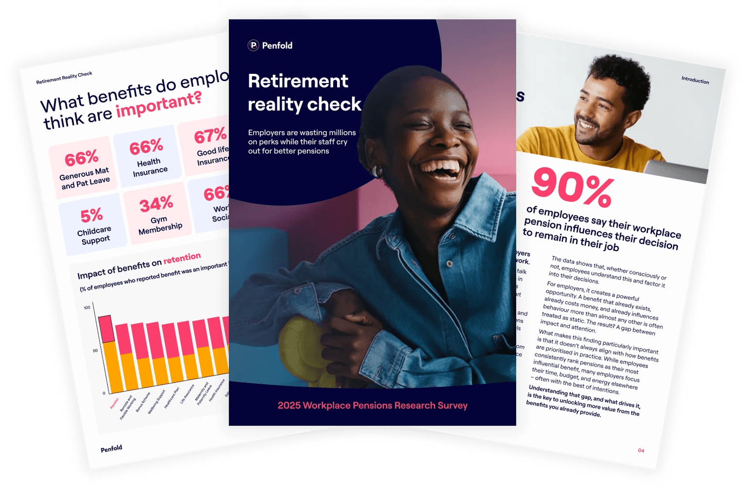 Image showing the cover and two internal pages from a guide titled "Retirement Reality Check"