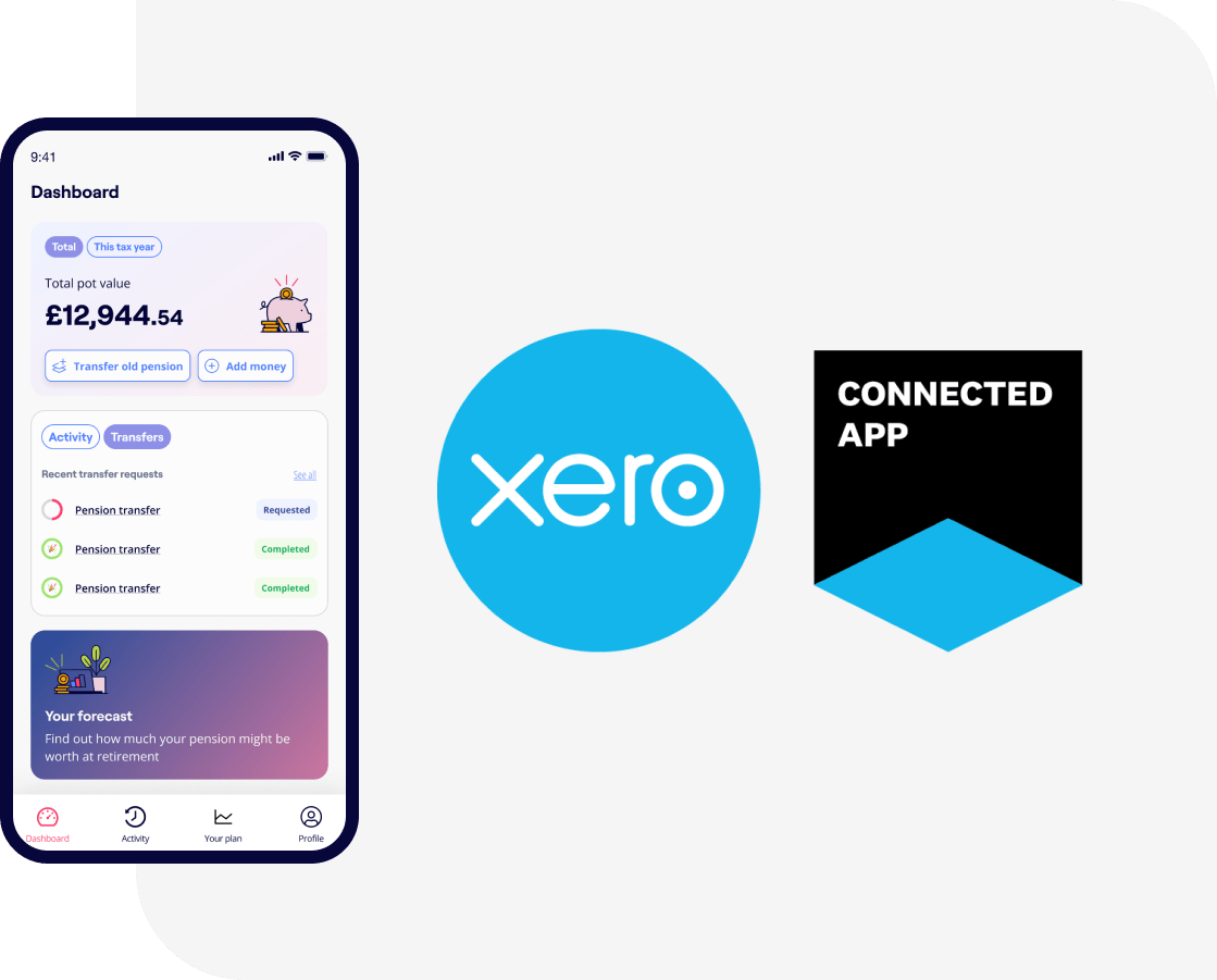 Penfold app homepage next to the Xero Connected App logo